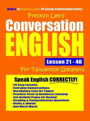 cover image of Preston Lee's Conversation English For Taiwanese Lesson 21